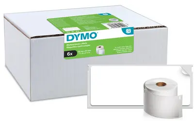 DYMO Etiquette polyvalente autocollante, 57 x 32 mm, blanc
