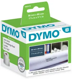DYMO Etiquette de classeur LabelWriter, 38 x 190 mm, blanc