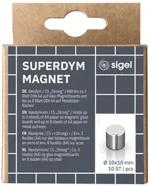 sigel Aimant néodyme cylindrique "Strong" C5, set de 10