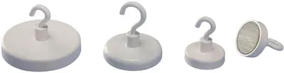 magnetoplan Aimant à crochet, blanc, diamètre: 47 mm