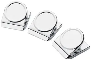 WESTCOTT Clip magnétique, 38 x 45 mm, par 3, argent/chrome