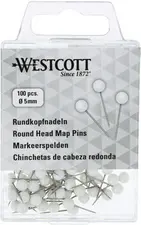 WESTCOTT Épingle à tête ronde, taille 5, blanc