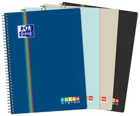 Oxford Cahier reliure intégrale COLOR SYSTEM, A4+, seyès