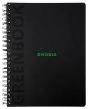 RHODIA Cahier à spirale GREENPAD, A4+, quadrillé, noir