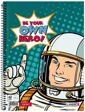 LANDRÉ Collegeblock "BE YOUR OWN HERO", DIN A4, kariert