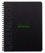 RHODIA Cahier à spirale GREENBOOK, A5+, ligné, noir