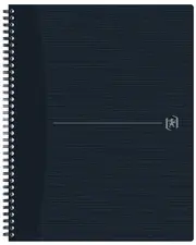 Oxford Cahier à spirales Origins, A4, ligné, noir