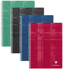 Clairefontaine Cahier à spirale, A4, ligné 8 + marge,assorti