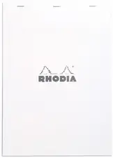 RHODIA Bloc agrafé No. 18, format A4, quadrillé 5x5, blanc