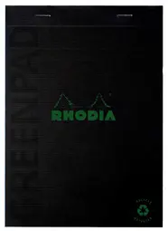 RHODIA Bloc-notes GREENPAD, A4, quadrillé, noir