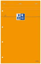 Oxford Bloc-notes, 210 x 315, quadrillé, 80 feuilles, orange
