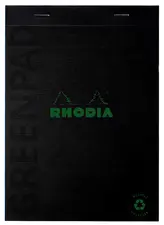 RHODIA Bloc-notes GREENPAD, A5, quadrillé, noir