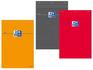 Oxford Bloc-notes, 74x105 mm, quadrillé, 80 feuilles, orange