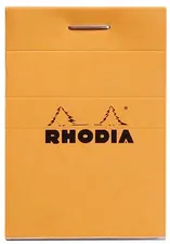 RHODIA Bloc agrafé No. 10, format A8, quadrillé 5x5, orange