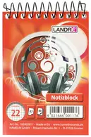 LANDRÉ bloc-notes à spirale, format A7, 40 feuilles,