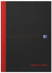 Oxford Bloc-notes Black n' Red - à reliure, A4, quadrillé