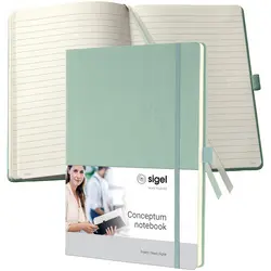 sigel Carnet de notes Conceptum, A4, quadrillé, gris