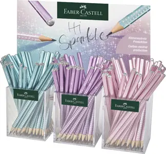 FABER-CASTELL Crayon de papier GRIP SPARKLE Cosmic, 3 pots