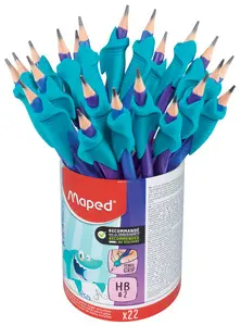 Maped Crayon de papier avec guide-doigt, pot de 22