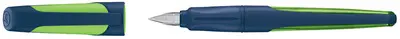 STABILO Stylo plume EASYbuddy L, gaucher, bleu acier/lime