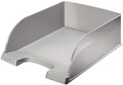 LEITZ Corbeille à courrier Plus Jumbo, A4 polystyrène argent