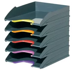 DURABLE Set corbeille à courrier VARICOLOR, gris / couleurs