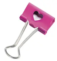 RAPESCO Pince double clip, (L)32 mm, coeur, rose
