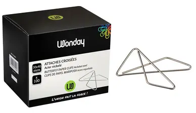 Wonday Attaches croisées, nickelé, 30 x 40 mm