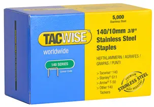 TACWISE Agrafes 140/10 mm, acier inoxydable, 5.000 pièces