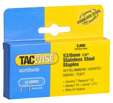 TACWISE Agrafes 53/6 mm, acier inoxydable, 2.000 pièces