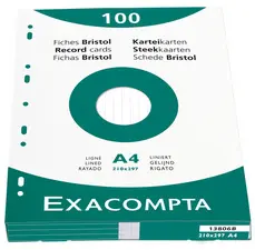 EXACOMPTA Fiches bristol, A4, quadrillé, assorti