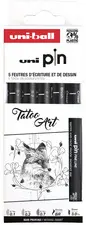 uni-ball Feutre technique PIN "Tatoo Art" PF, set de 5