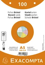 EXACOMPTA Fiches bristol, A5, quadrillé, blanc