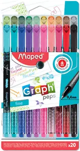 Maped Fineliner Graph'Peps Premium, étui de 20 en plastique
