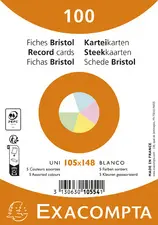 EXACOMPTA Fiches bristol, A6, uni, assorti