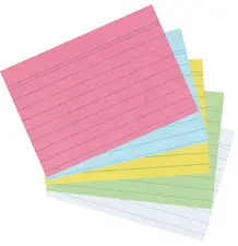 herlitz Fiches bristol, A6, ligné, rose
