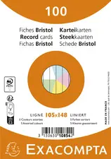 EXACOMPTA Fiches bristol, A6, ligné, jaune