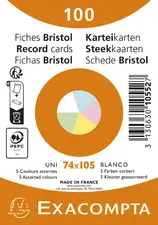 EXACOMPTA Fiches bristol, A7, uni, blanc
