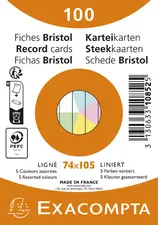 EXACOMPTA Fiches bristol, A7, ligné, jaune