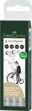 FABER-CASTELL Stylo-feutre ECCO PIGMENT, étui de 4, noir