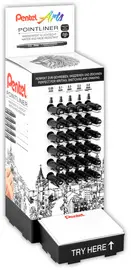 Pentel Feutre technique permanent Pointliner, présentoir