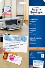 AVERY Zweckform Fiches bristol, 105 x 70 mm, blanc