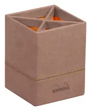 RHODIA Pot à crayons, en similicuir, bois de rose