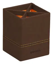 RHODIA Pot à crayons, en similicuir, bronze