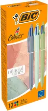 BIC Stylo à bille 4 Colours Mineral Tones, boîte de 12