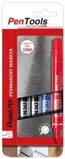 Pentel Marqueur permanent N50, pointe ogive, étui de 4