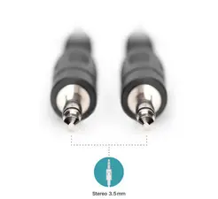 DIGITUS Câble audio, 2x jack 3,5 mm, 1,5 m