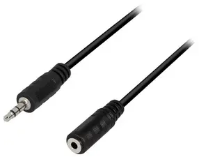 LogiLink Câble audio, mâle - femelle, 5 m, noir