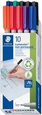 STAEDTLER Marqueur non-permanent 316F Lumocolor, étui de 10