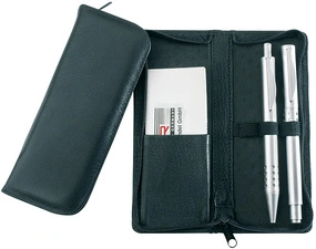 Alassio Etui pour stylos, pour 3 stylos, noir, en cuir